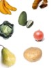 Propiedades de las frutas y verduras blanco y caf�
